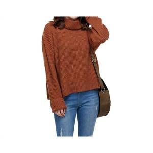 NEW MUDPIE wendy waffle knit sweater in rust